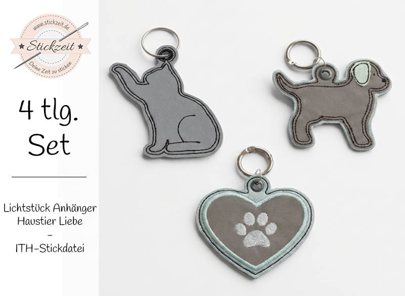 Lichtstück Anhänger Haustier Liebe - ITH-Stickdatei